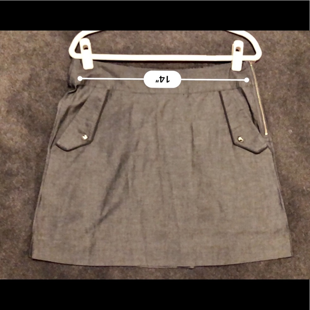 Grey cotton zip skirt with pockets - Sz L - Picture 7 of 12